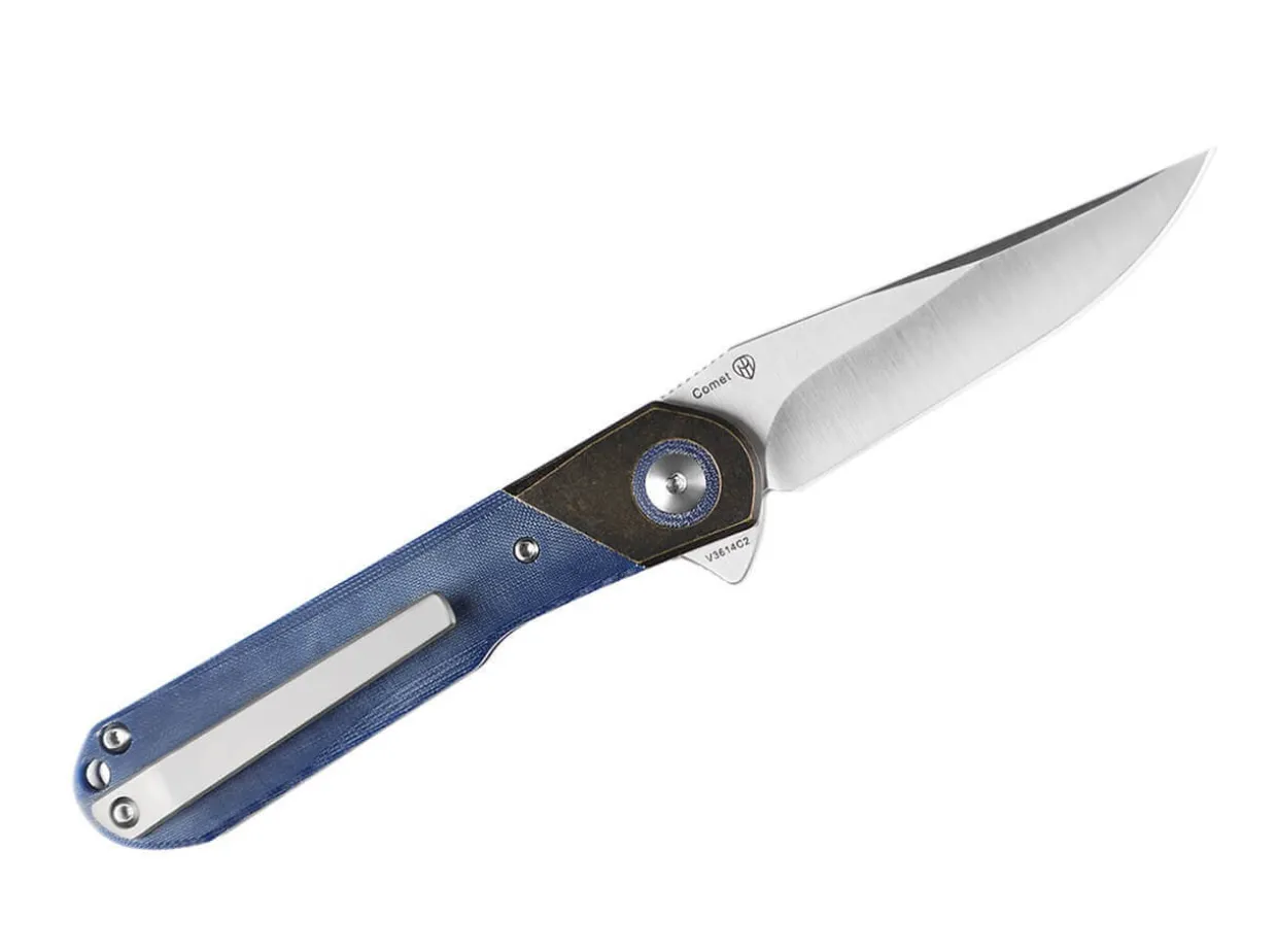 Comet Brass Micarta Blue