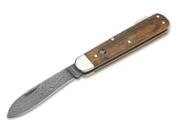 Hunters Knife Mono Damascus Curly Birch Brown