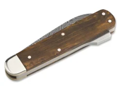 Hunters Knife Mono Damascus Curly Birch Brown