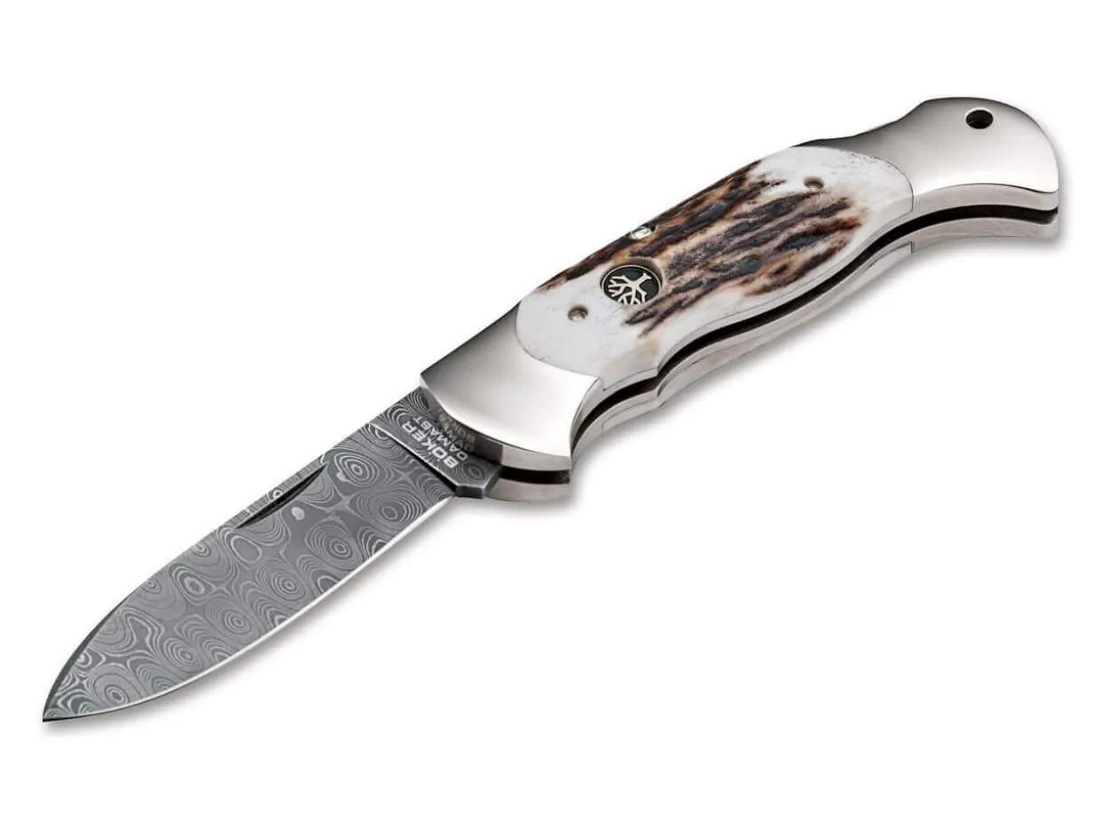 Scout Spearpoint Stag Damascus