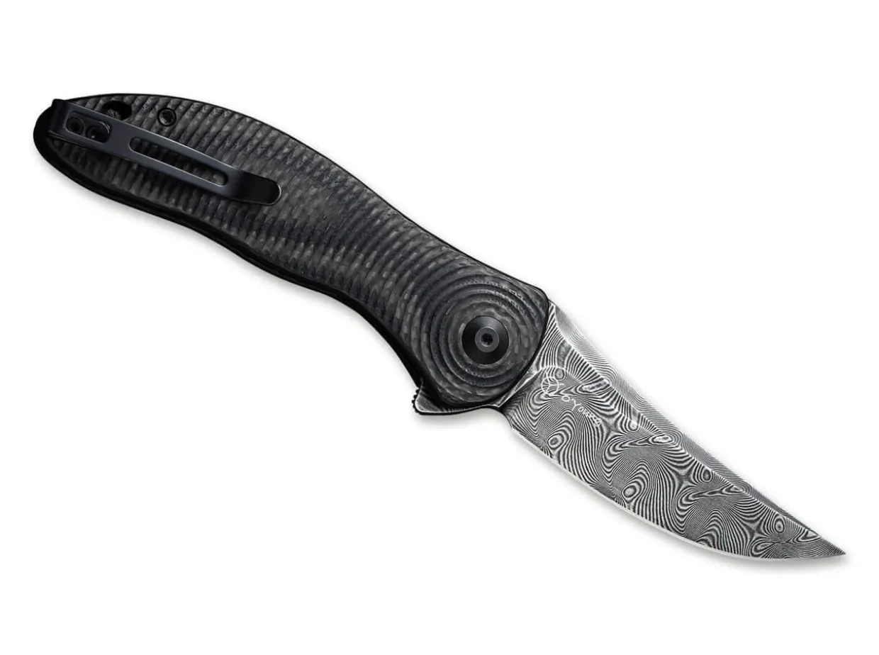Synergy 3 Damascus G10 Cf Black Trailing Point